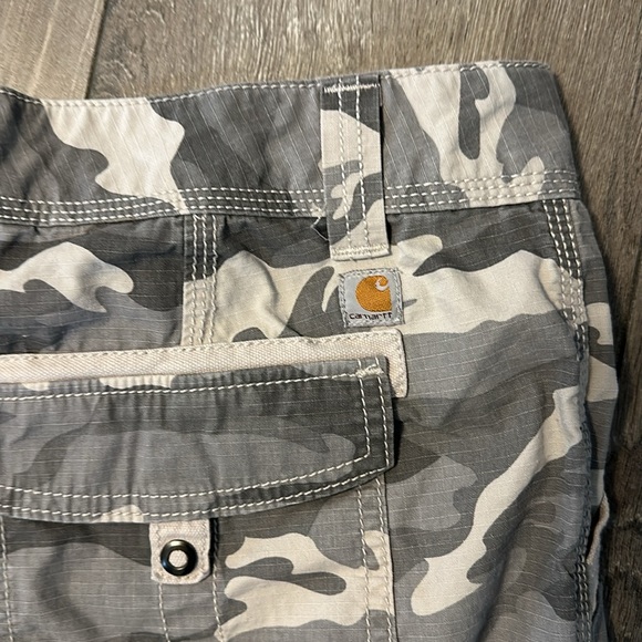 Carhartt Shorts Womens 14 Camouflage Relaxed Fit Ripstop Woodland Camo Outdoors - Picture 3 of 6